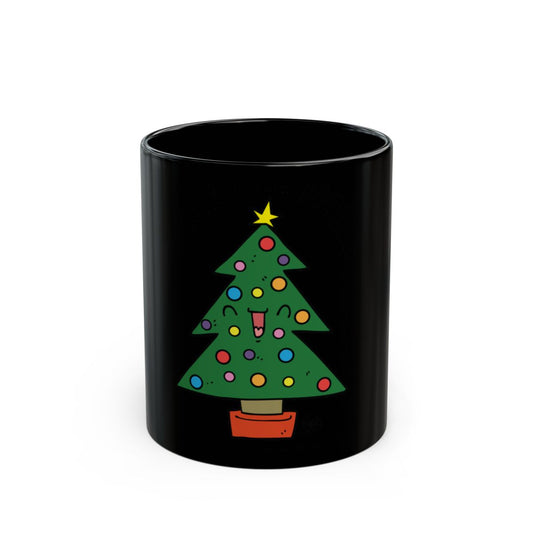 Festive Christmas Tree with Star Design Ceramic Mug
