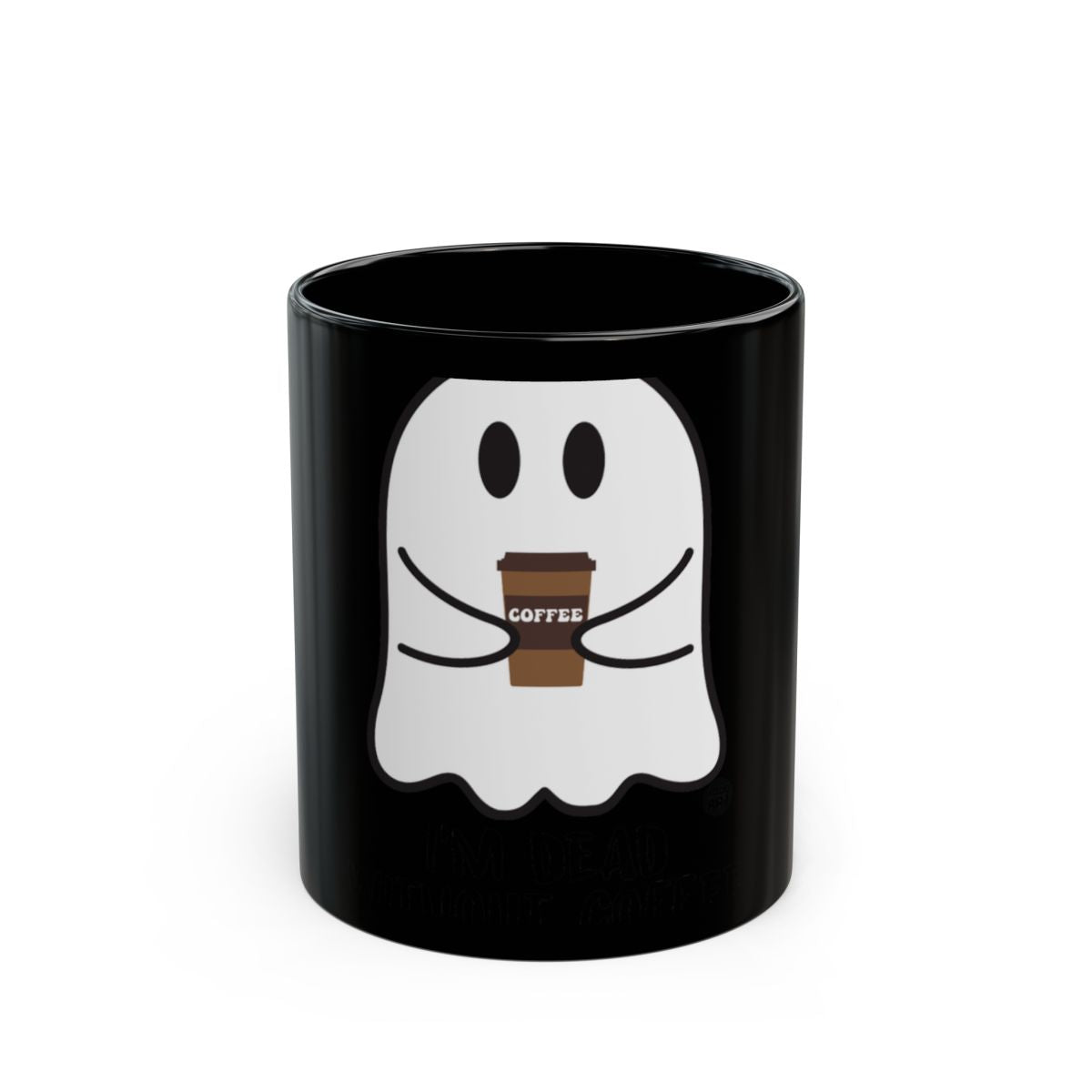 Cute Ghost with Coffee Halloween Mug Design