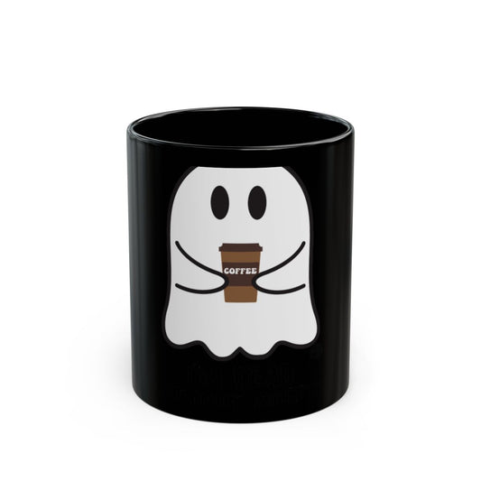 Cute Ghost with Coffee Halloween Mug Design
