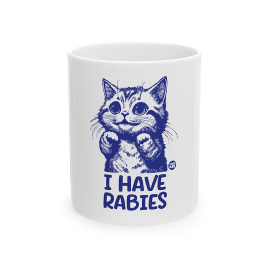 Adorable Mug with Cute Kitten and Funny Rabies Message