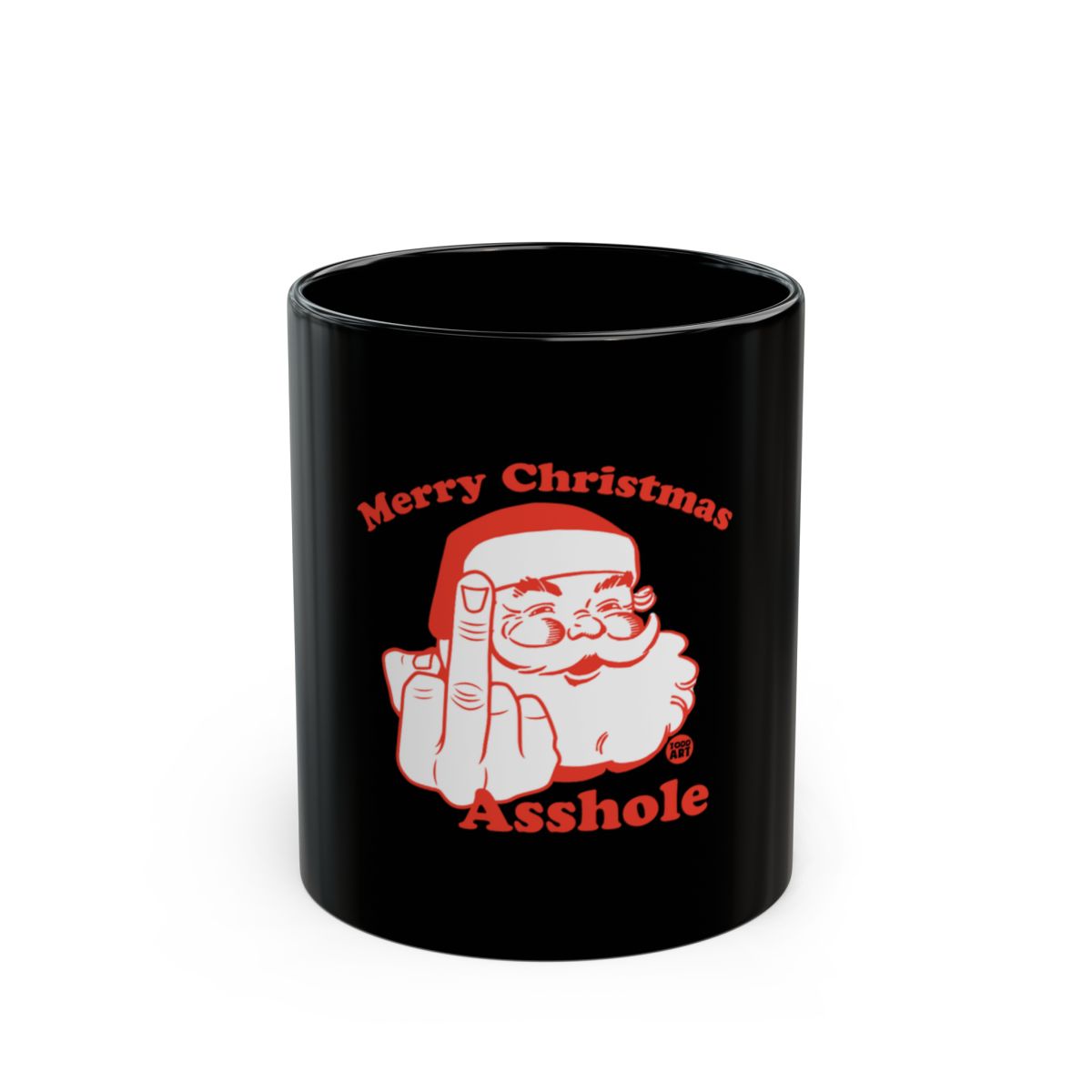 Merry Christmas Asshole Santa design black mug