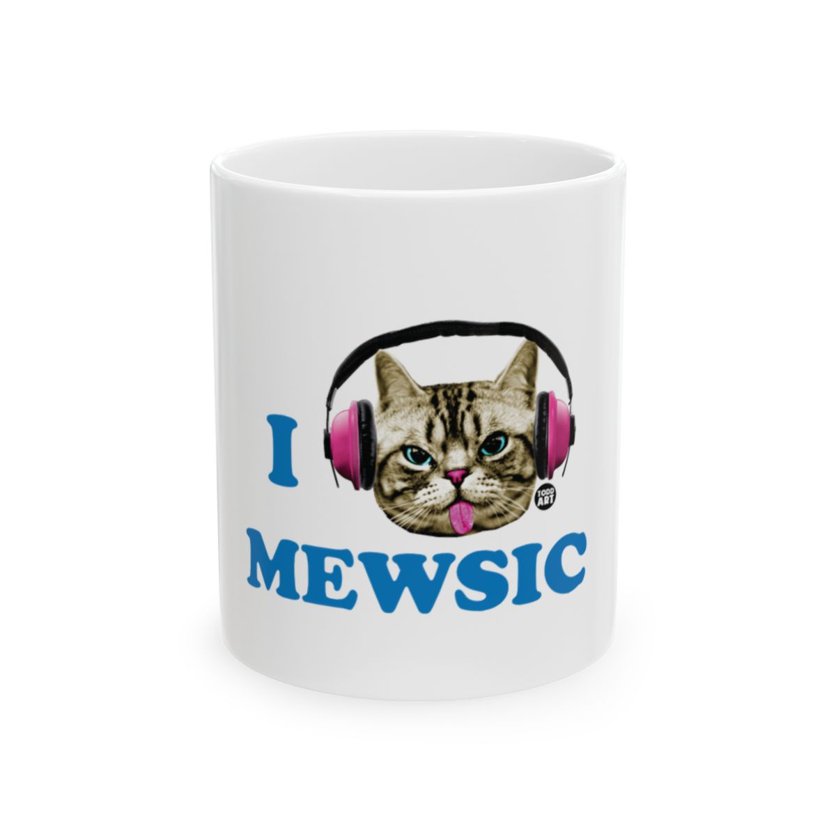 I Mewsic Cat with Headphones Funny Mug