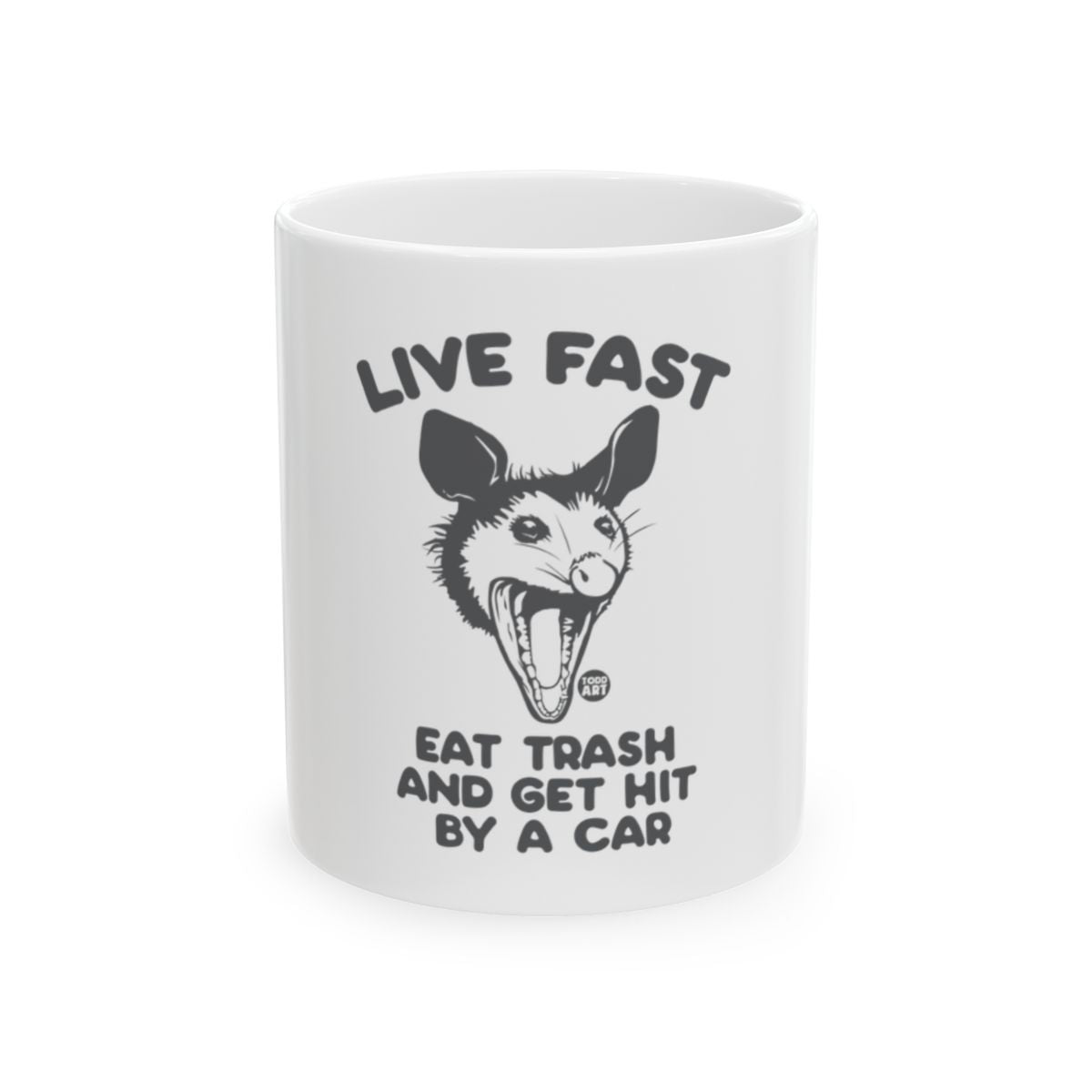 Live Fast Eat Trash And Get Hit By A Car Mug