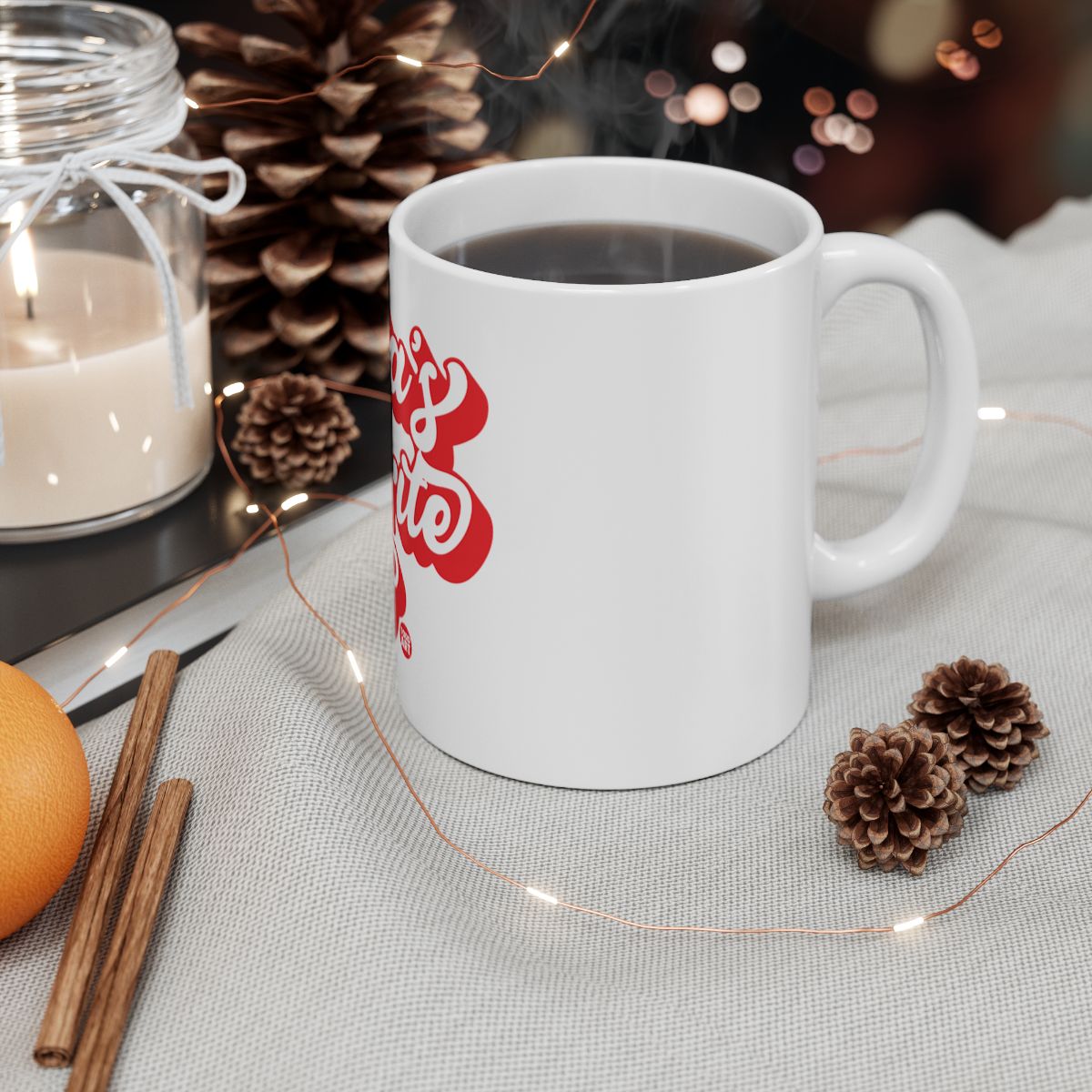 Christmas Theme Red and White Design Coffee Cup