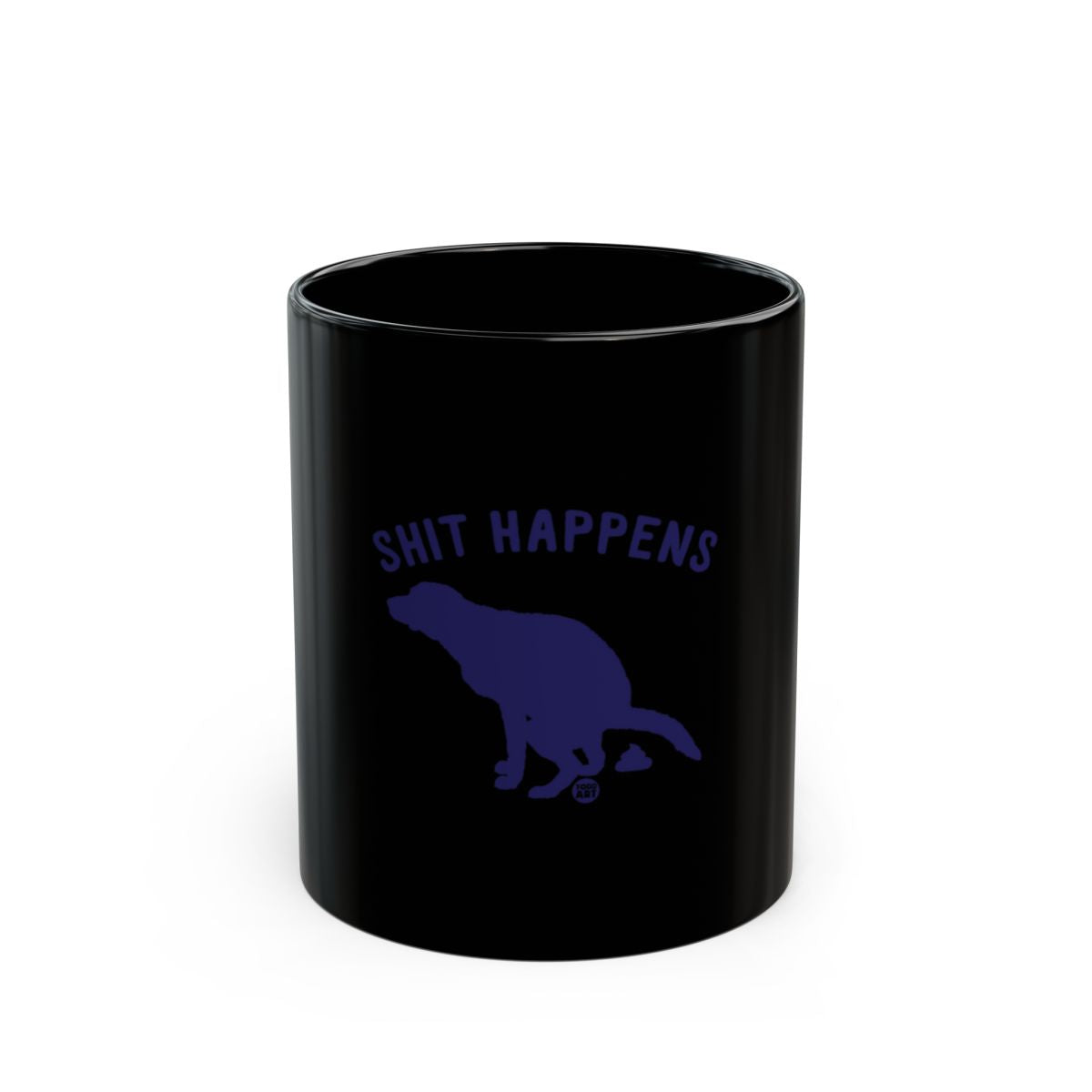 Shit Happens Funny Coffee Mug with Dinosaur Design