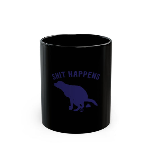 Shit Happens Funny Coffee Mug with Dinosaur Design