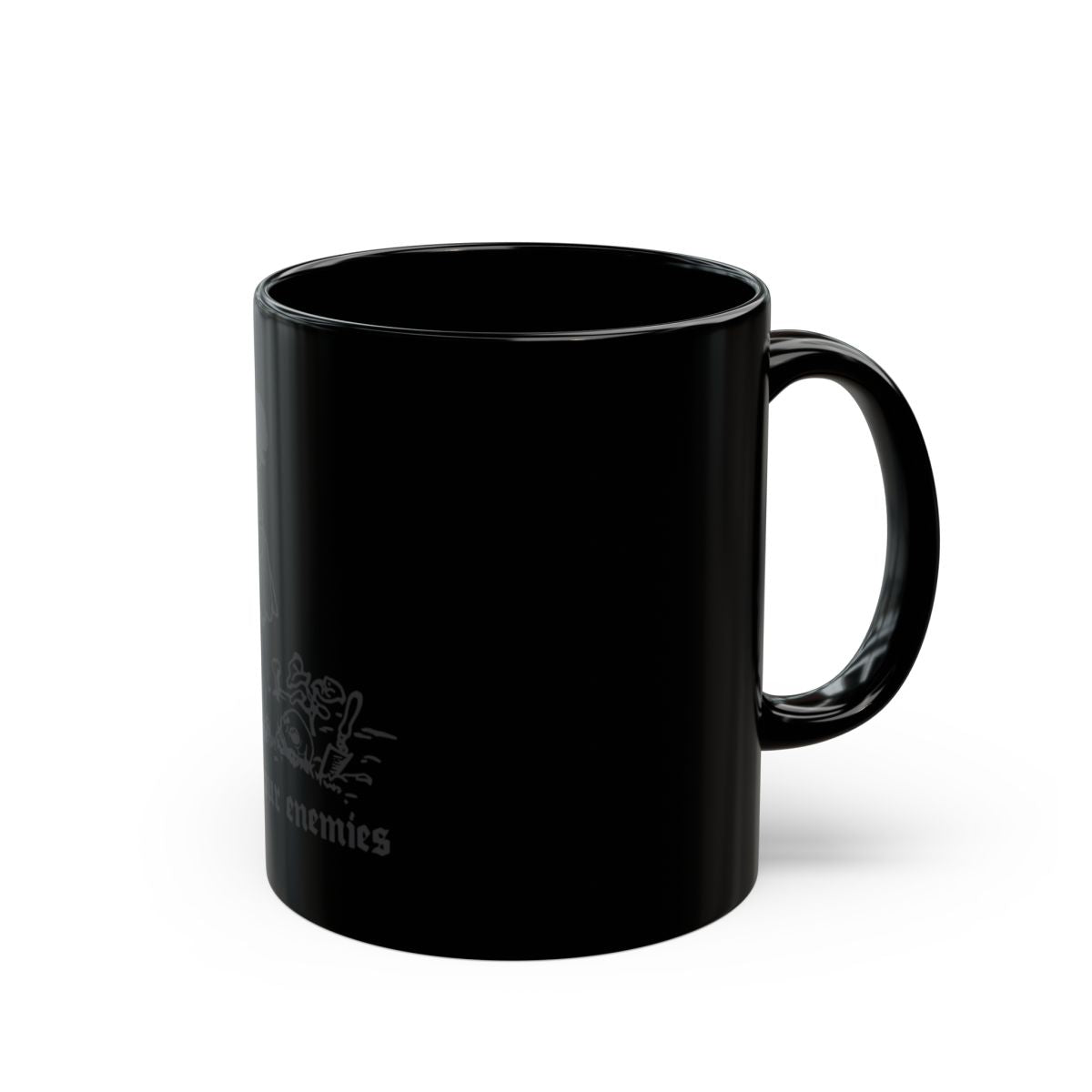 Black Coffee Mug with Subtle Design and Durable Finish