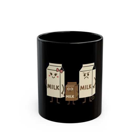 Cartoon Milk Family Black Coffee Mug
