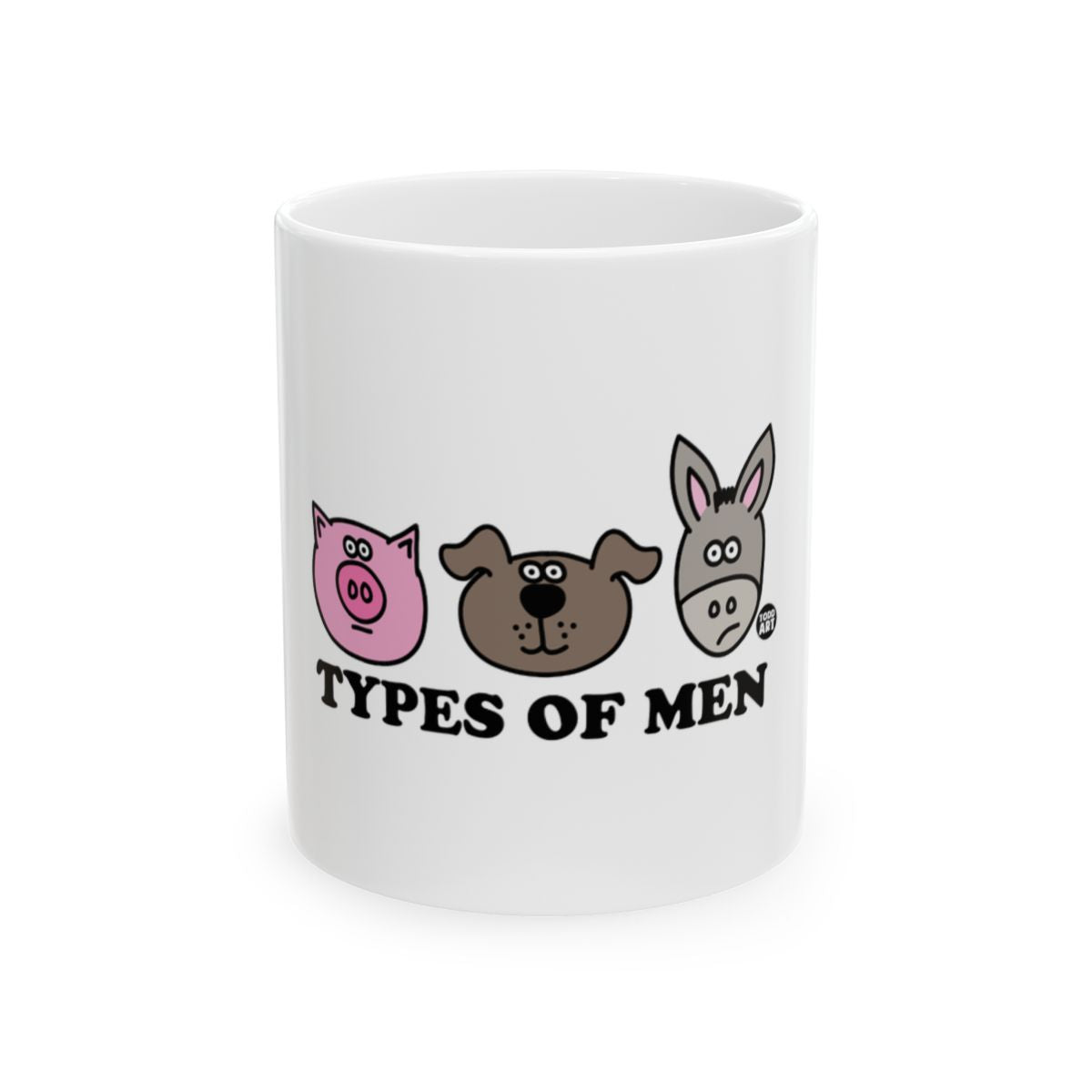 Types of Men Mug with Pig Dog and Donkey Faces