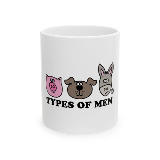 Types of Men Mug with Pig Dog and Donkey Faces