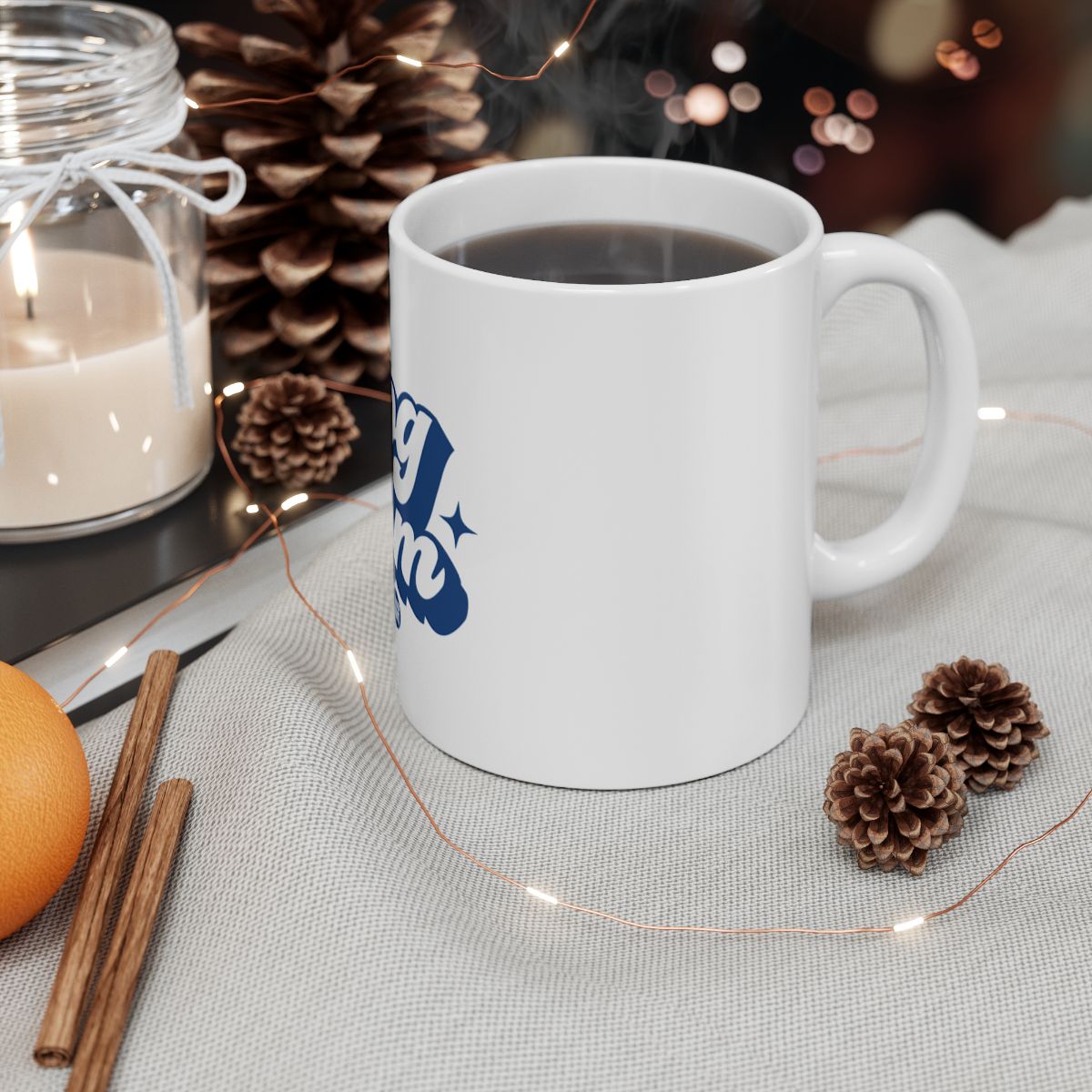 Cozy Hot Beverage Mug with Festive Holiday Design