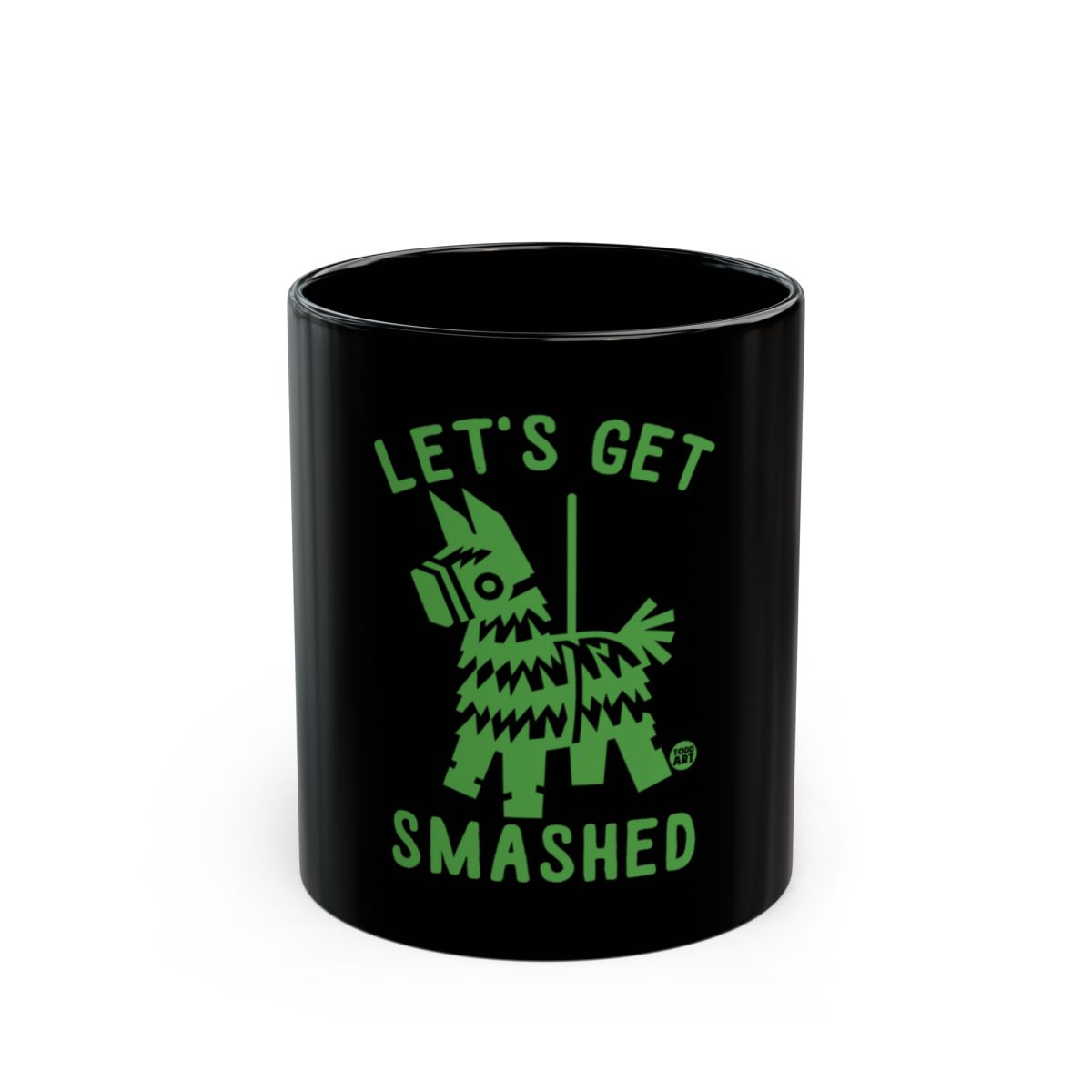 Let's Get Smashed Pinata Design Black Mug