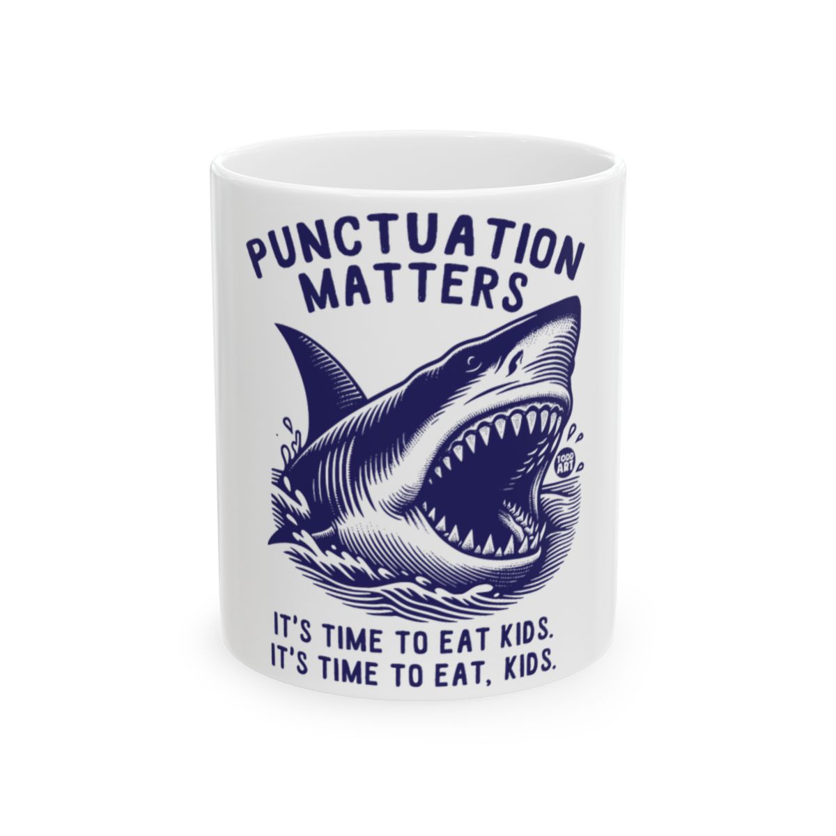 Punctuation Matters Shark Design Coffee Mug