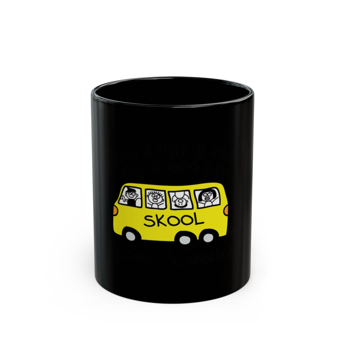 Funny School Bus Design Black Coffee Mug