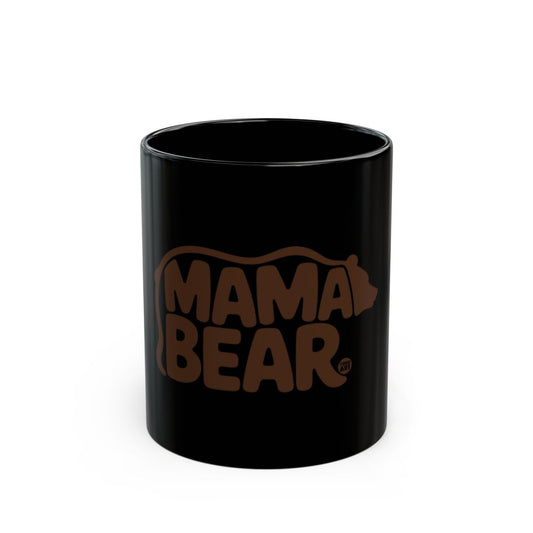 Mama Bear Text Graphic On Black Mug