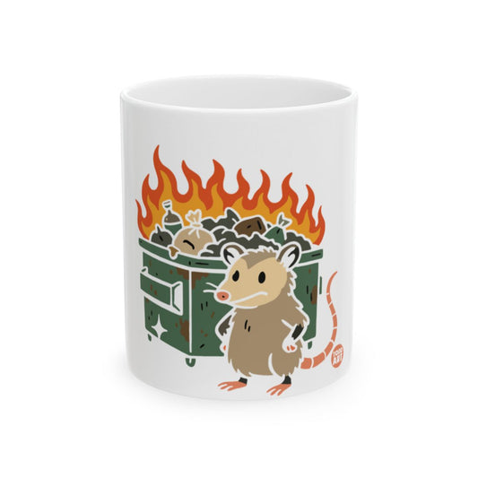 Cute Trash Fire Rat Cartoon Design Mug Product