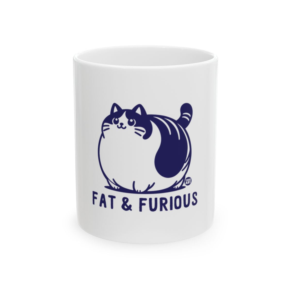Fat & Furious Cartoon Cat Design Drinkware