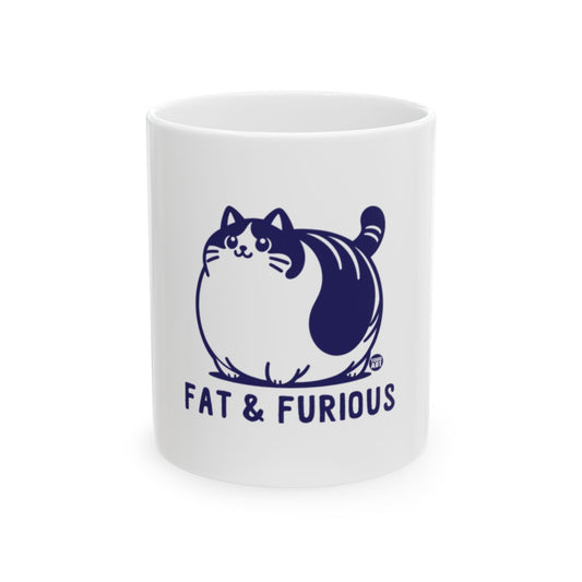 Fat & Furious Cartoon Cat Design Drinkware