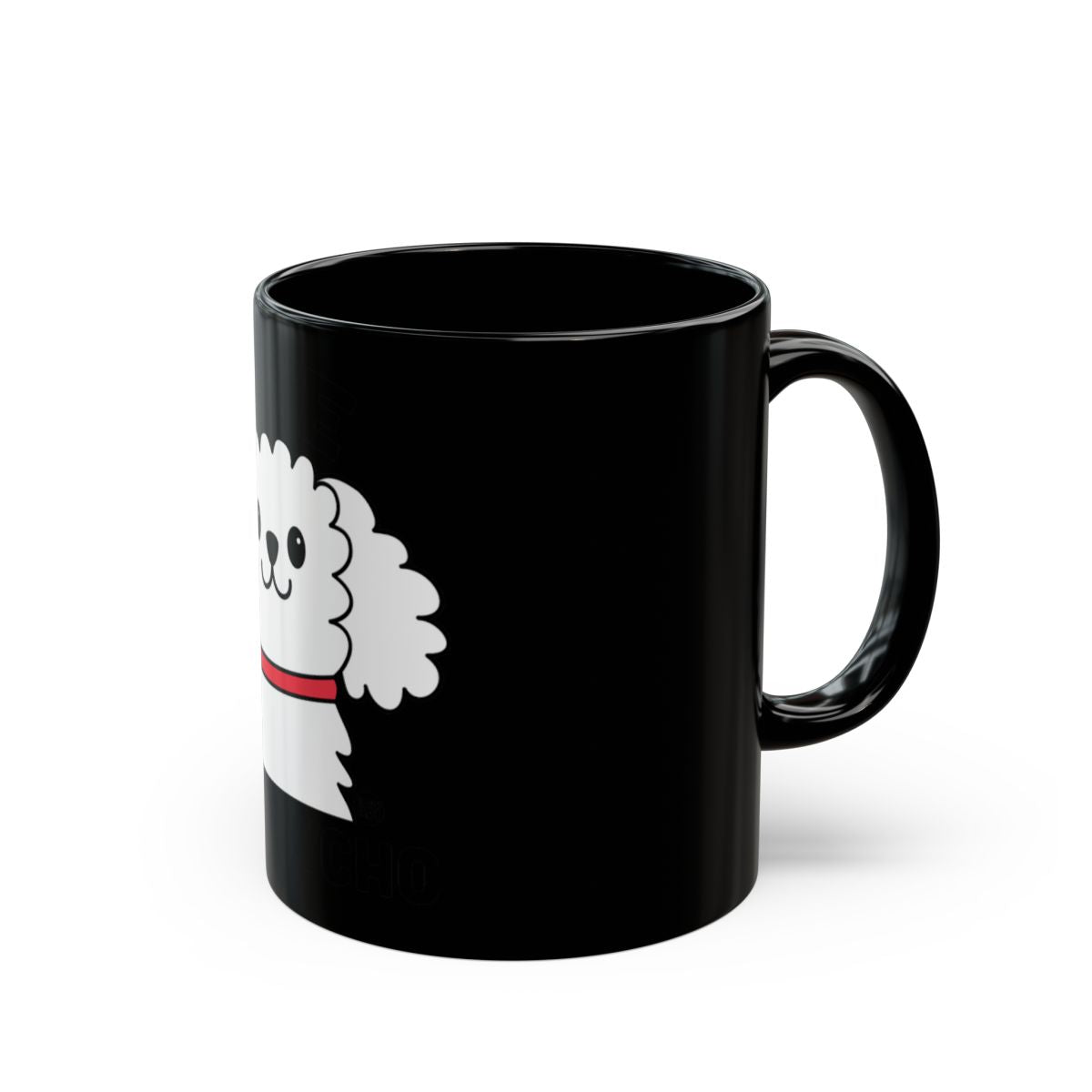 Cute Cartoon Dog in Red Collar Art Mug