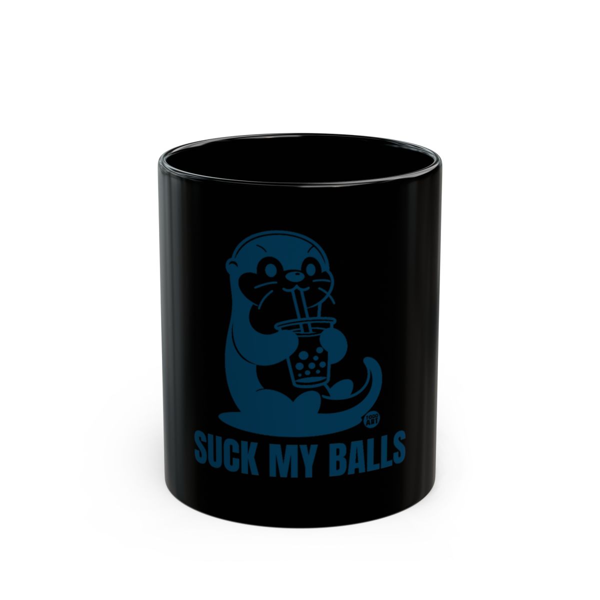 Suck My Balls Funny Otter Black Mug