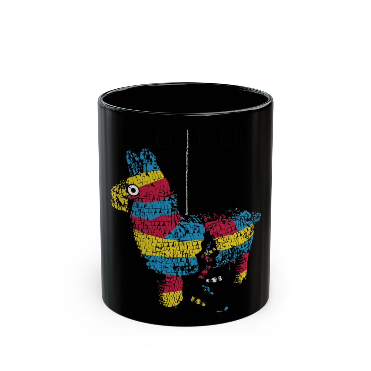 Colorful Llama Design Artistic Black Coffee Mug