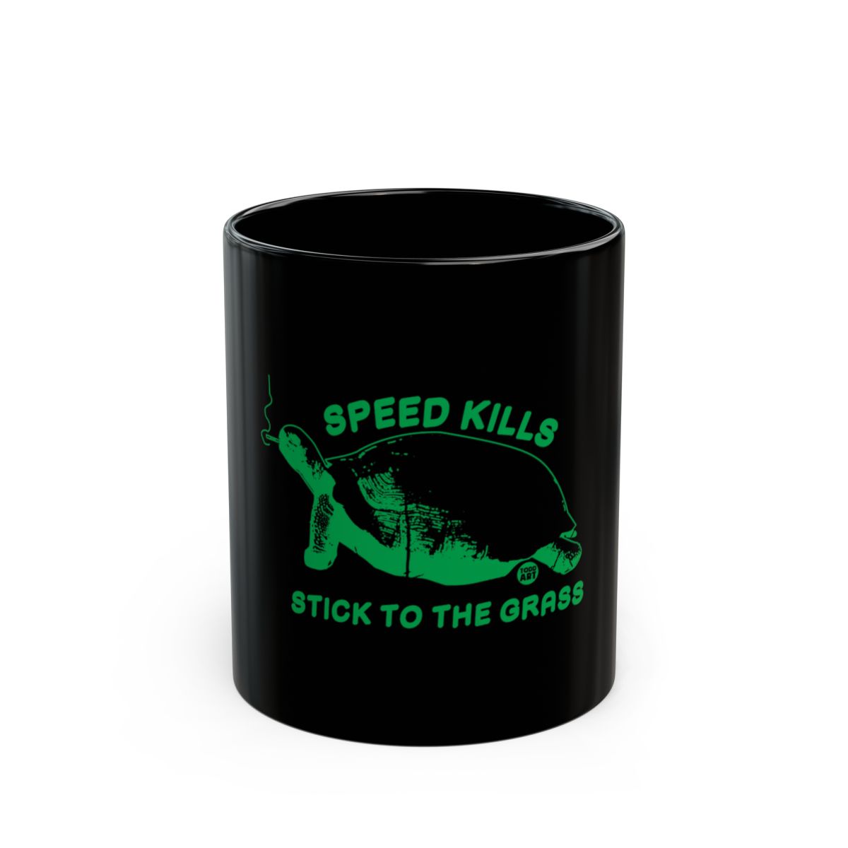 Speed Kills Stick to the Grass Green Turtle Mug