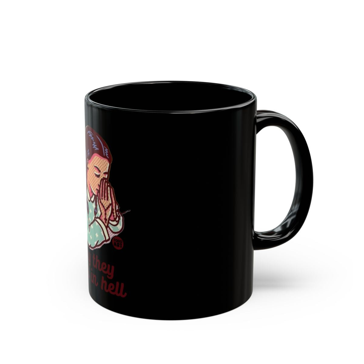 Praying Woman With Quote Black Mug Product