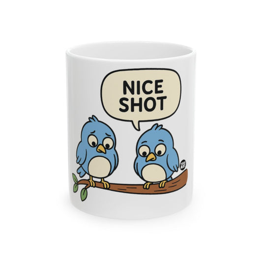 Blue Birds with Nice Shot Sign Coffee Mug