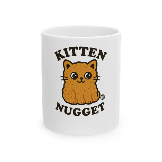 Kitten Nugget White Coffee Mug with Cute Design