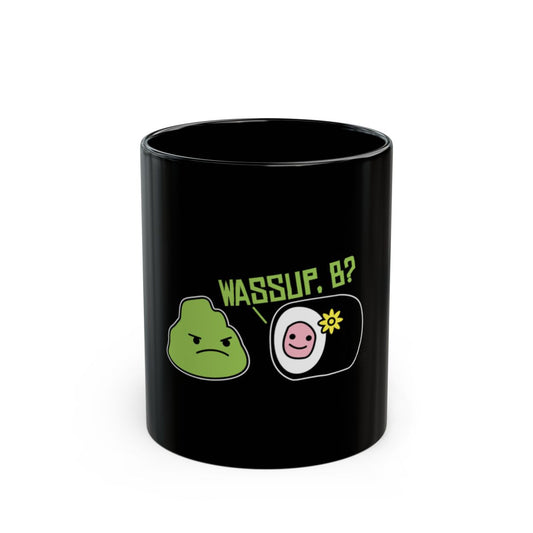 Wassup B Funny Coffee Mug with Illustrated Design