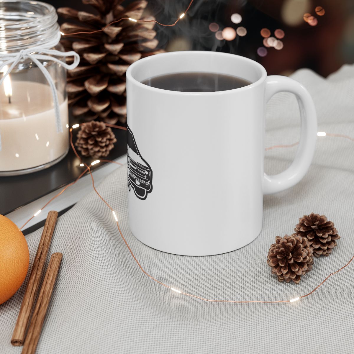 Festive Holiday Hot Beverage Mug with Cozy Winter Design