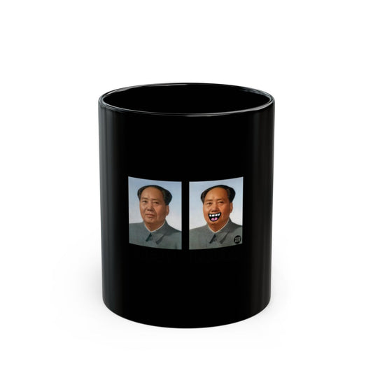 Funny Double Portrait Black Ceramic Mug