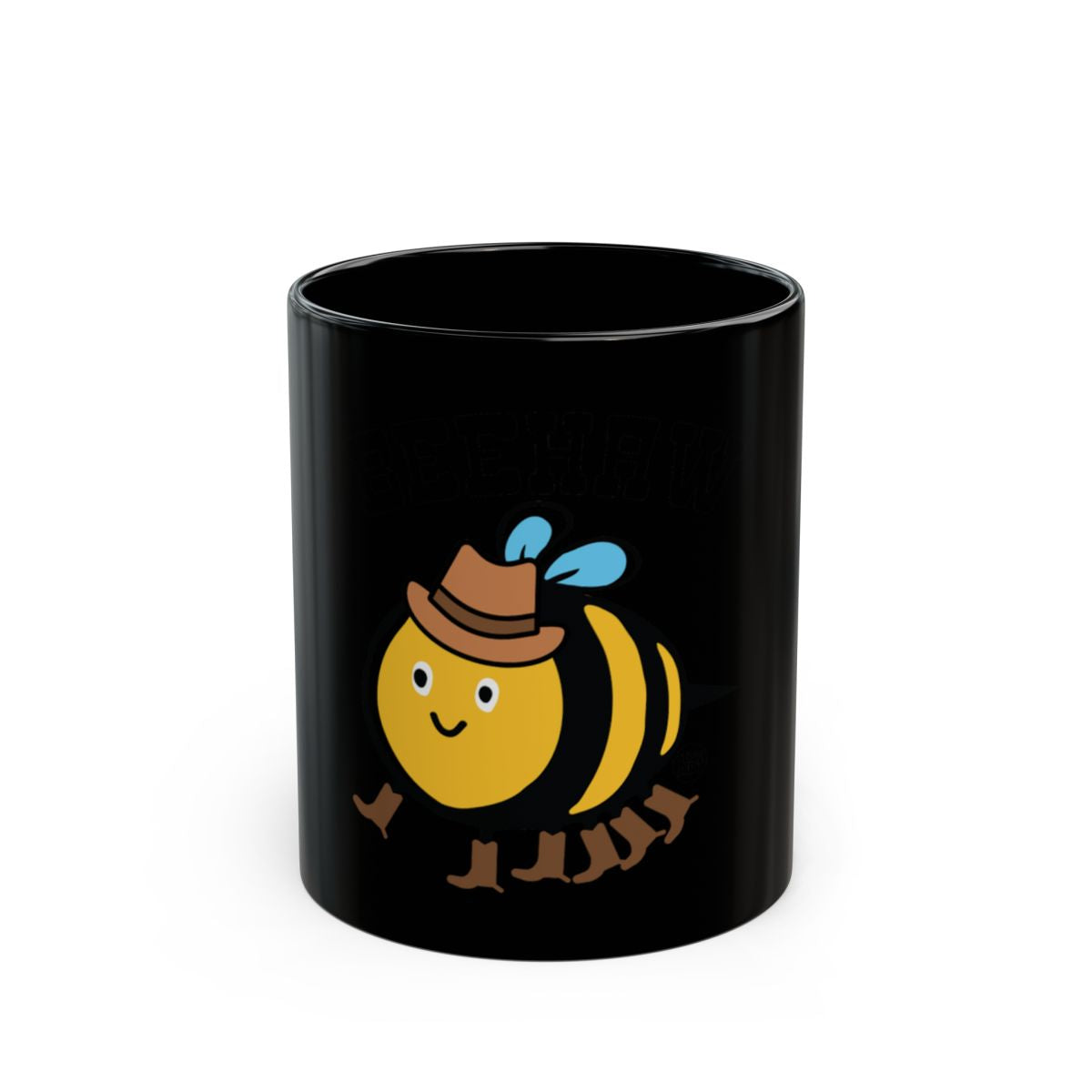 Cute Bee in a Hat Fun Black Coffee Mug Gift