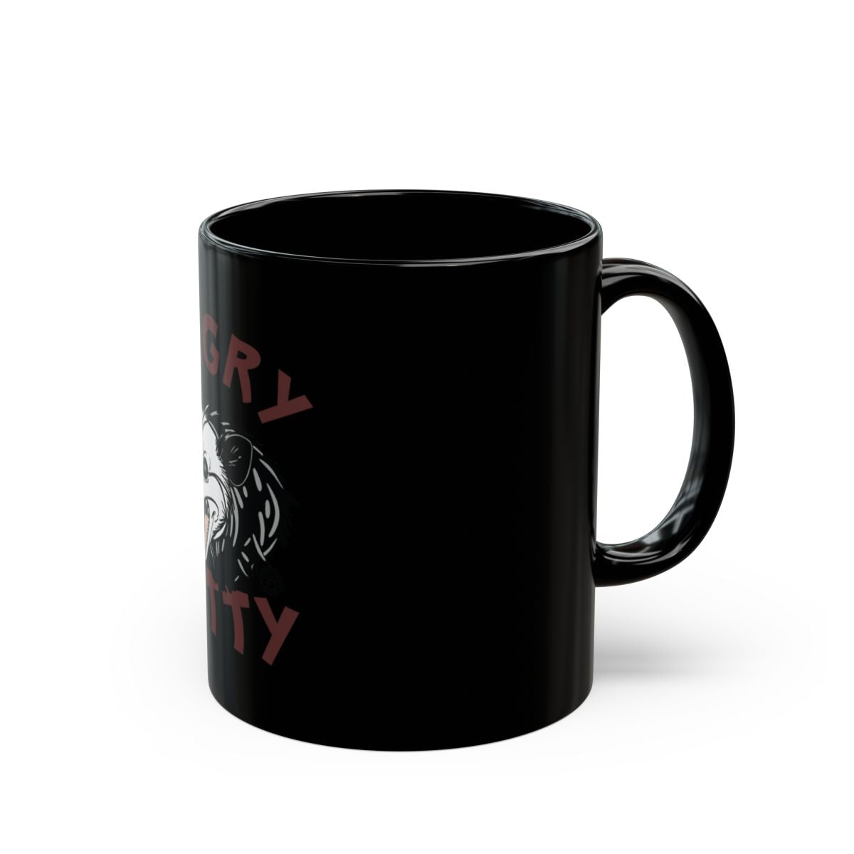 Angry Kitty Graphic Large Black Coffee Mug