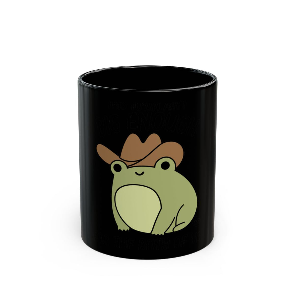 Cowboy Frog Design Black Coffee Mug