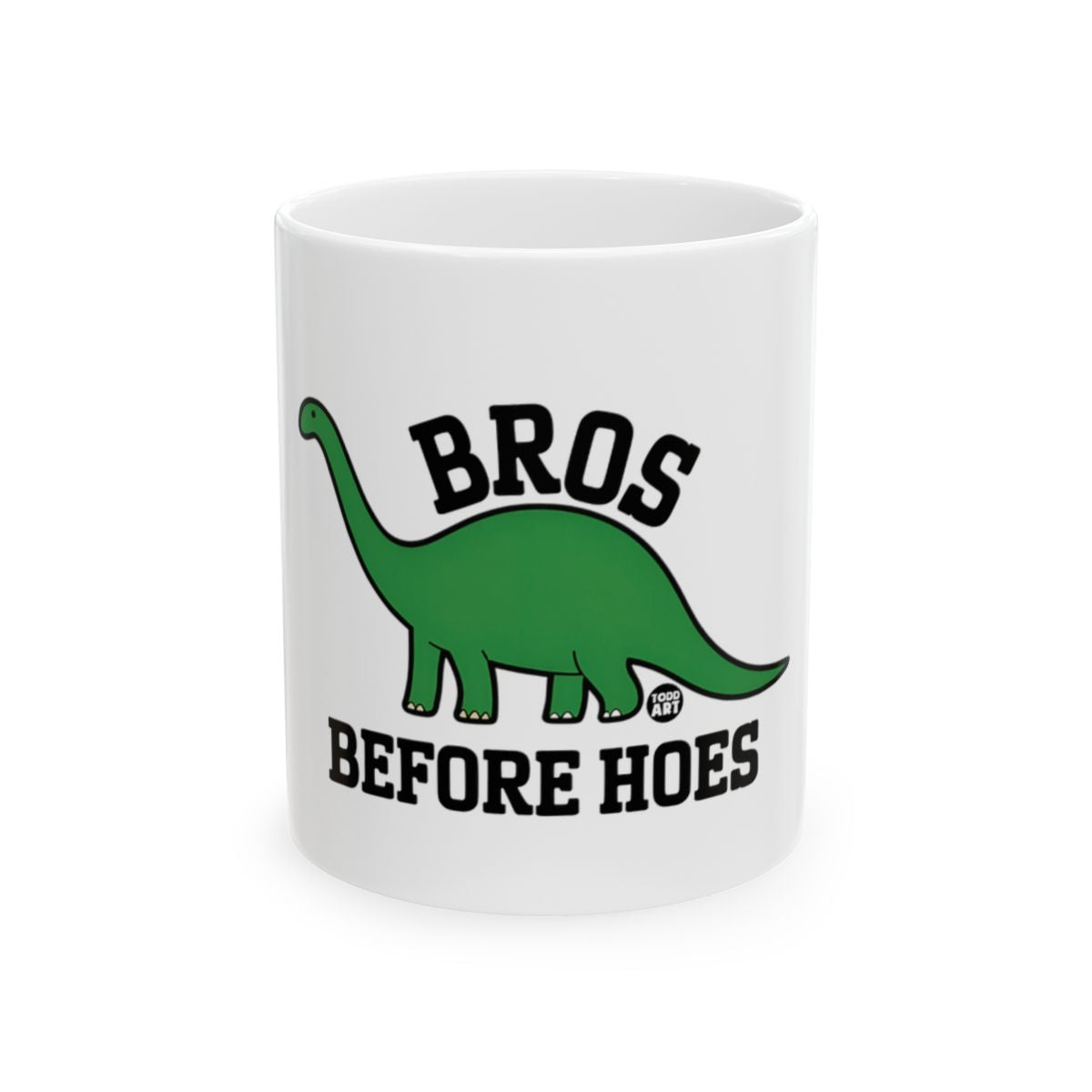 Bros Before Hoes with Dinosaur print mug