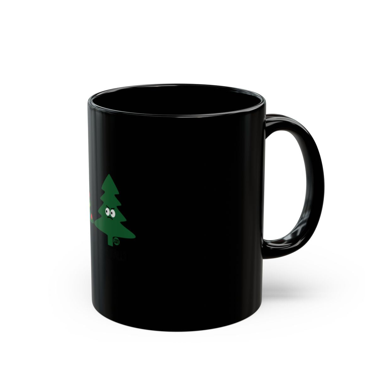 Festive Black Mug with Christmas Tree Design Holiday mug