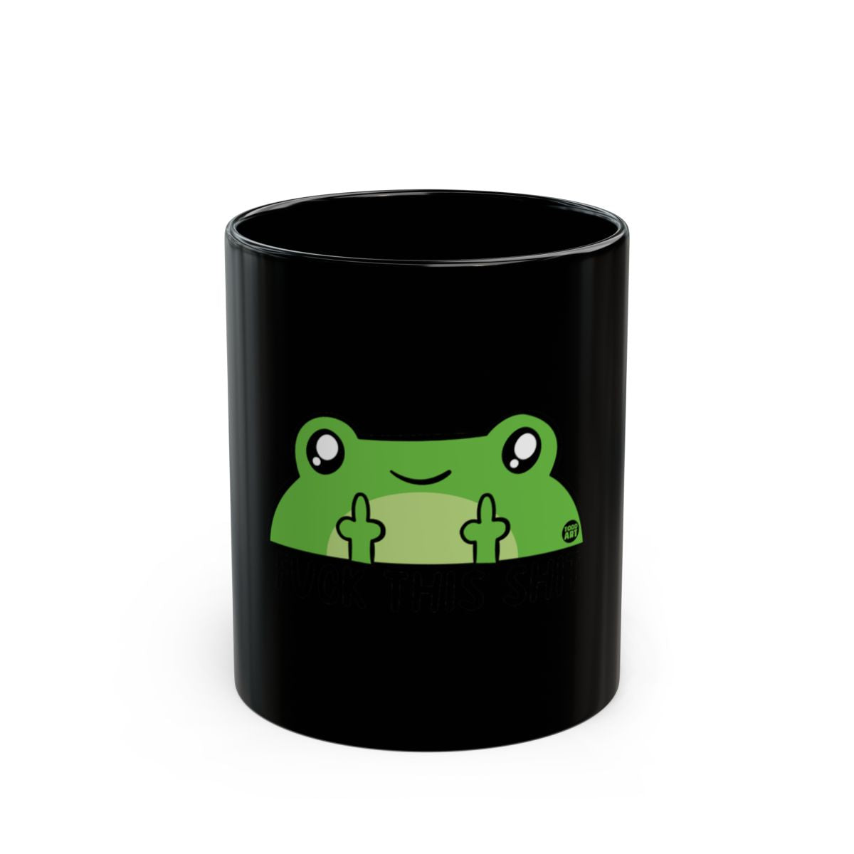 Cute Frog Flipping Middle Finger Graphic Mug