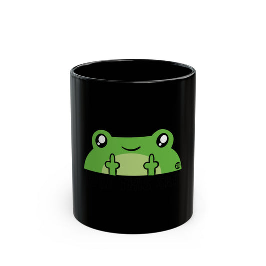 Cute Frog Flipping Middle Finger Graphic Mug