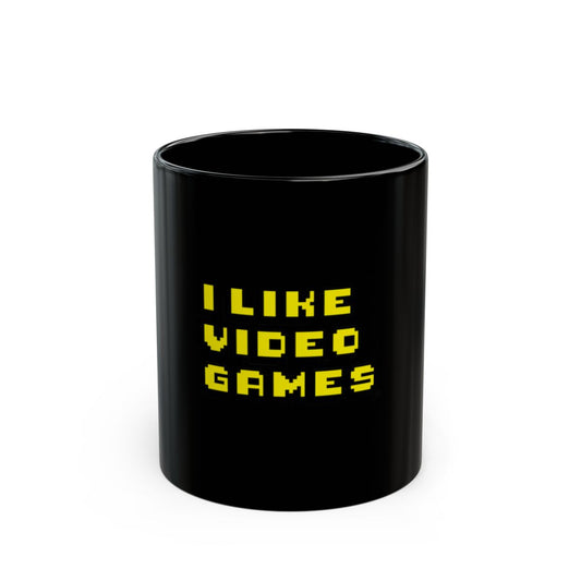 I Like Video Games Pixel Design Black Mug