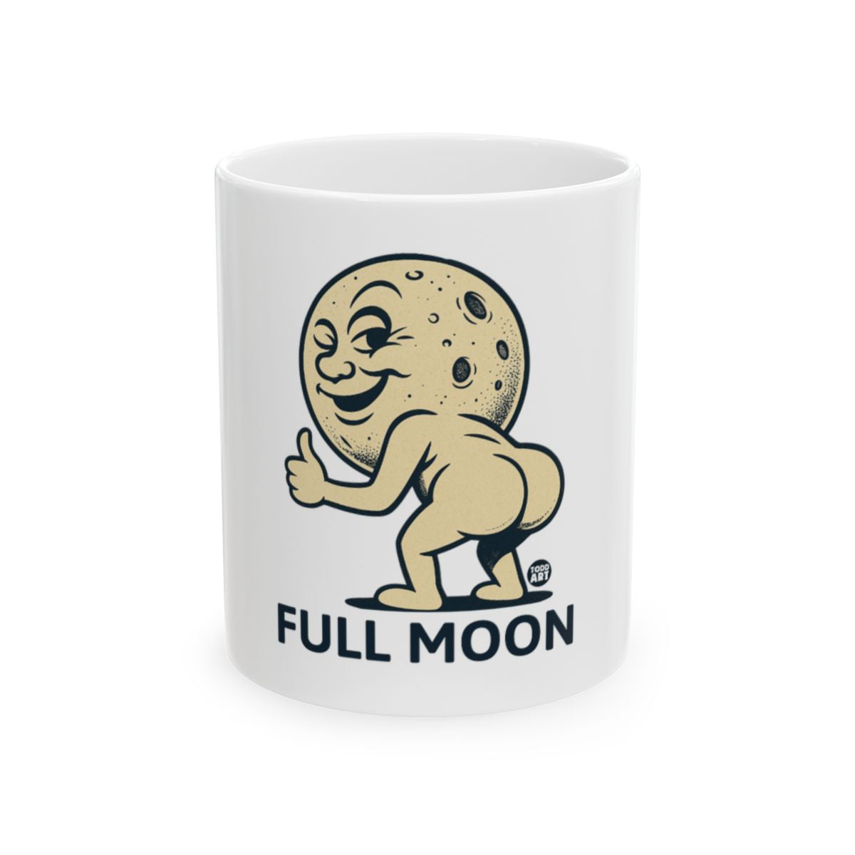 Humorous Full Moon Design Coffee Mug