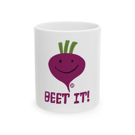 Beet It Fun Graphic White Mug