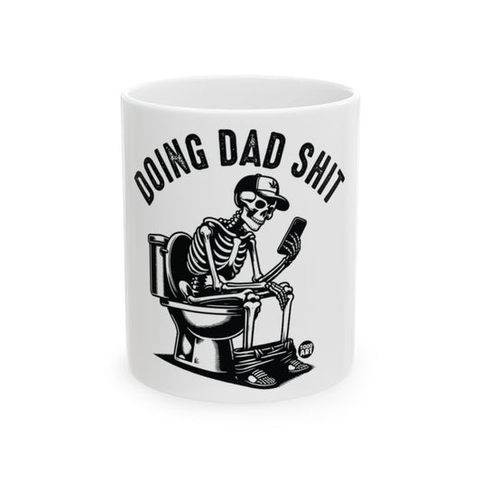 Doing Dad Shit Skeleton on Toilet Mug