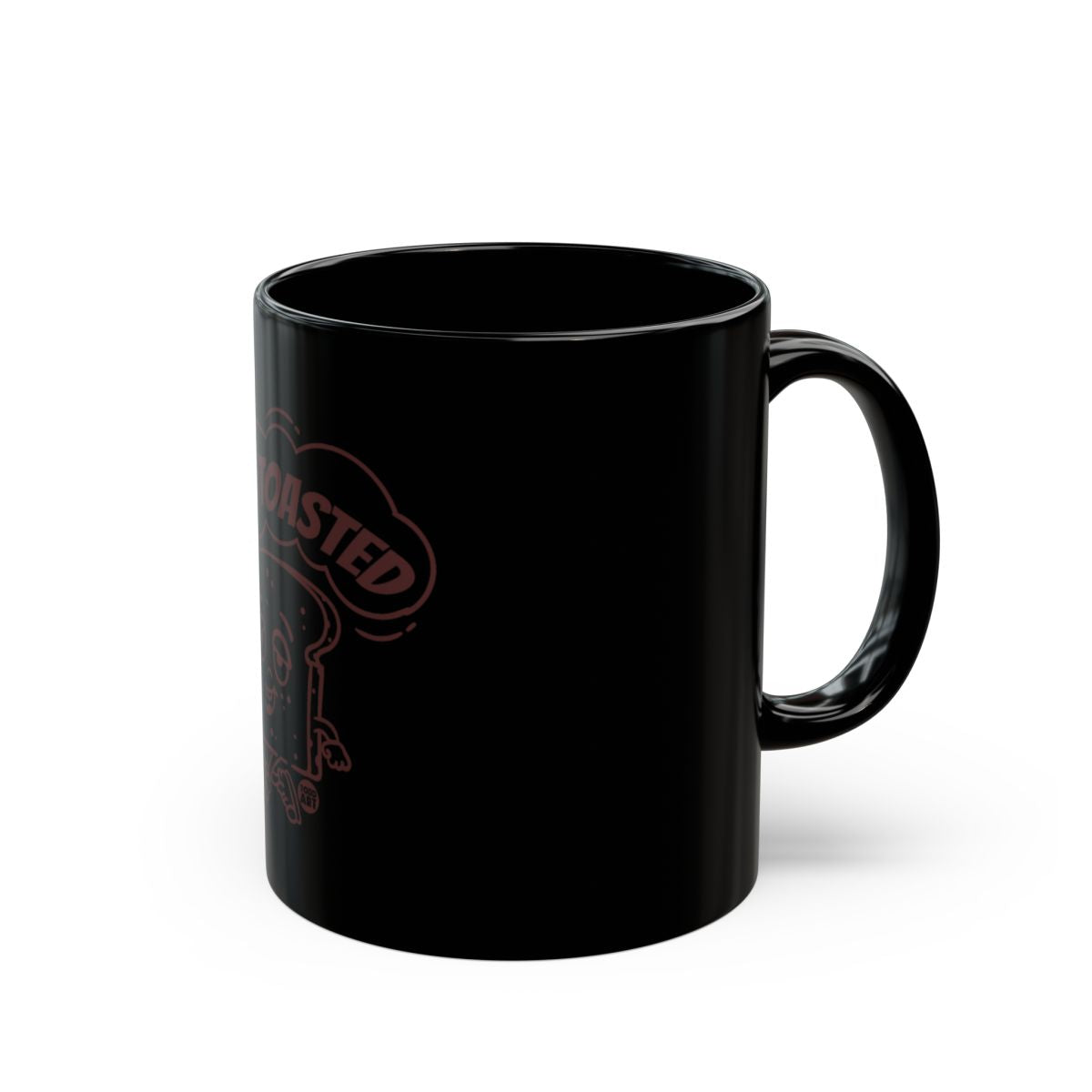 Black Mug with Roasted Coffee Design