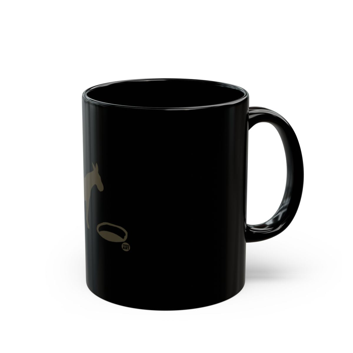 Stylish Black Coffee Mug with Horse Design