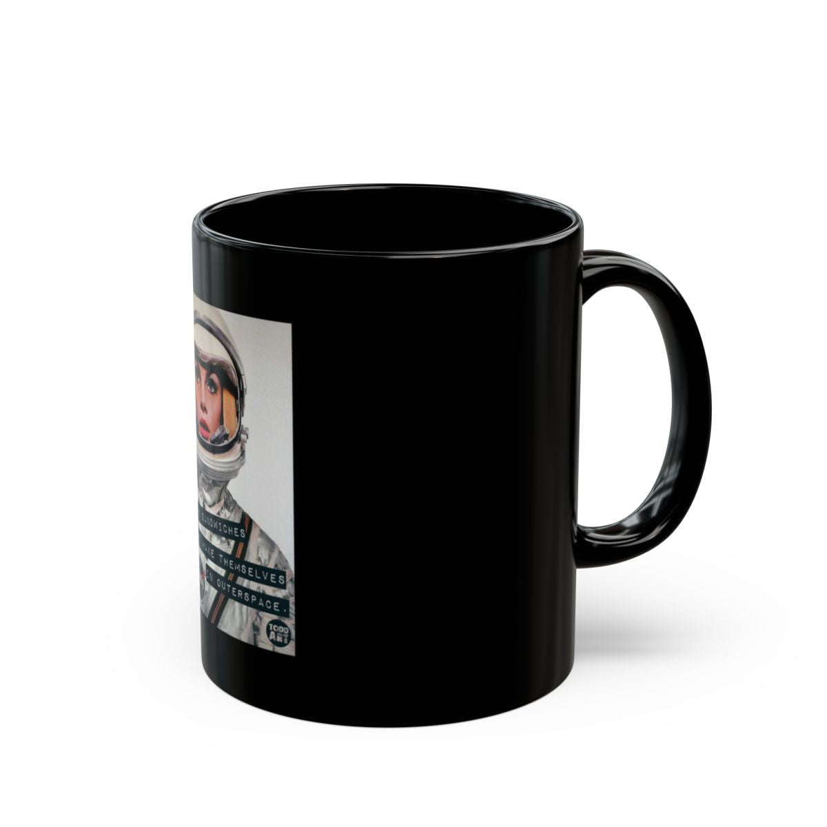 Space Explorer Astronaut Design Black Coffee Mug
