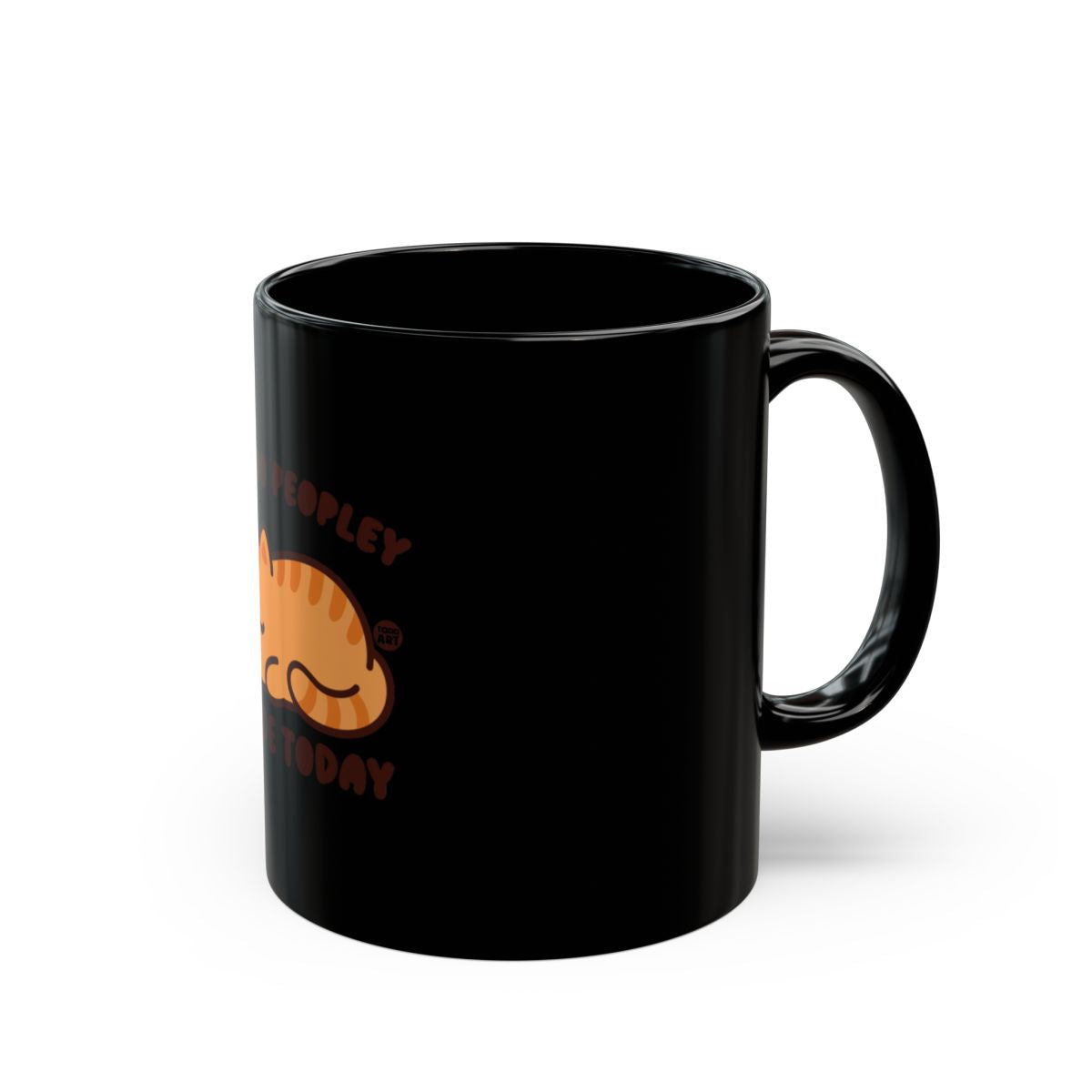 Funny Orange Cat Face with Text Black Mug Product
