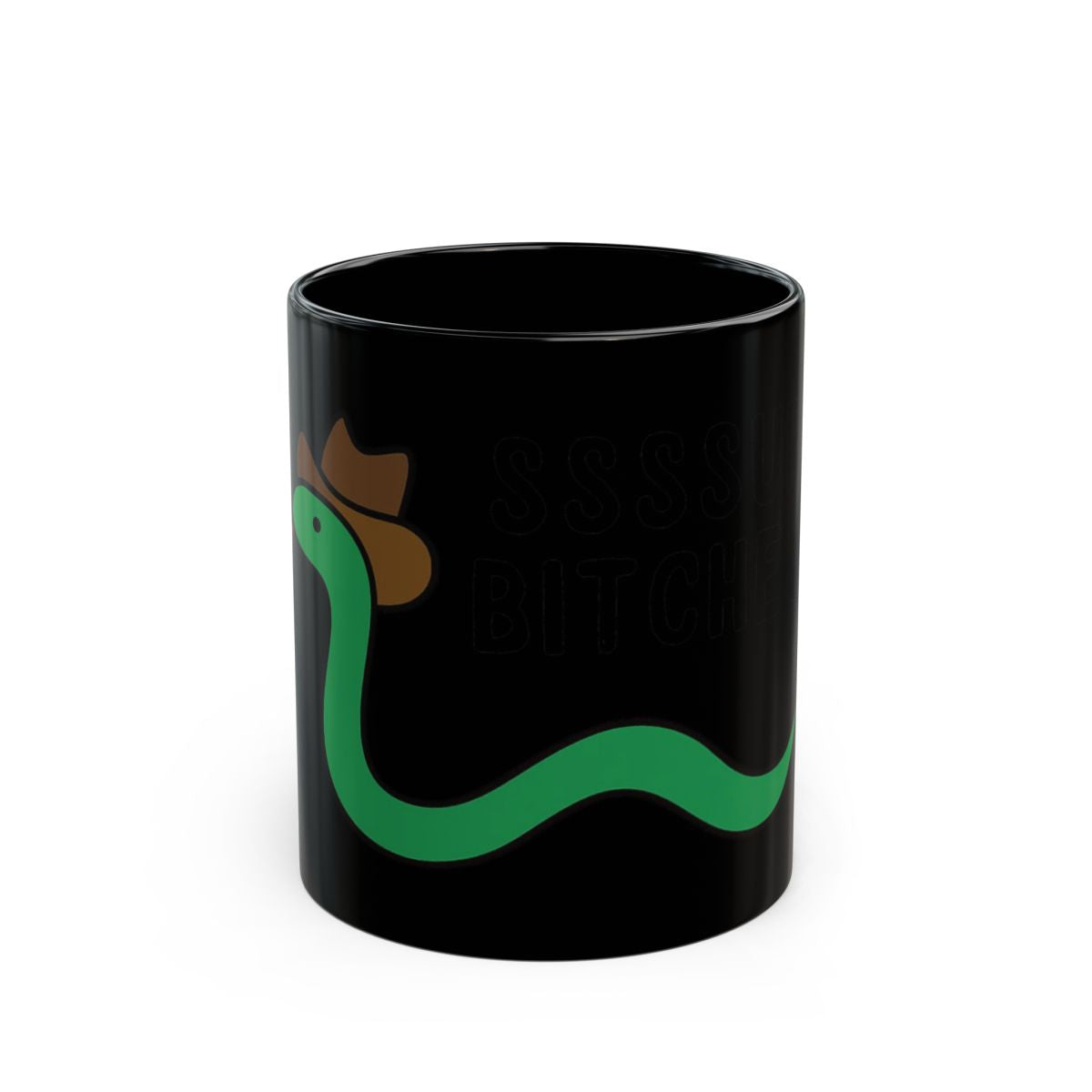 Stylish Black Mug with Fun Snake Design