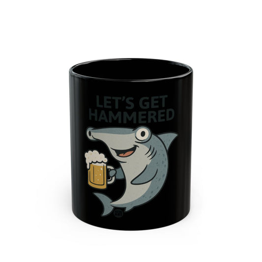 Let's Get Hammered Funny Shark Drinking Coffee Cup