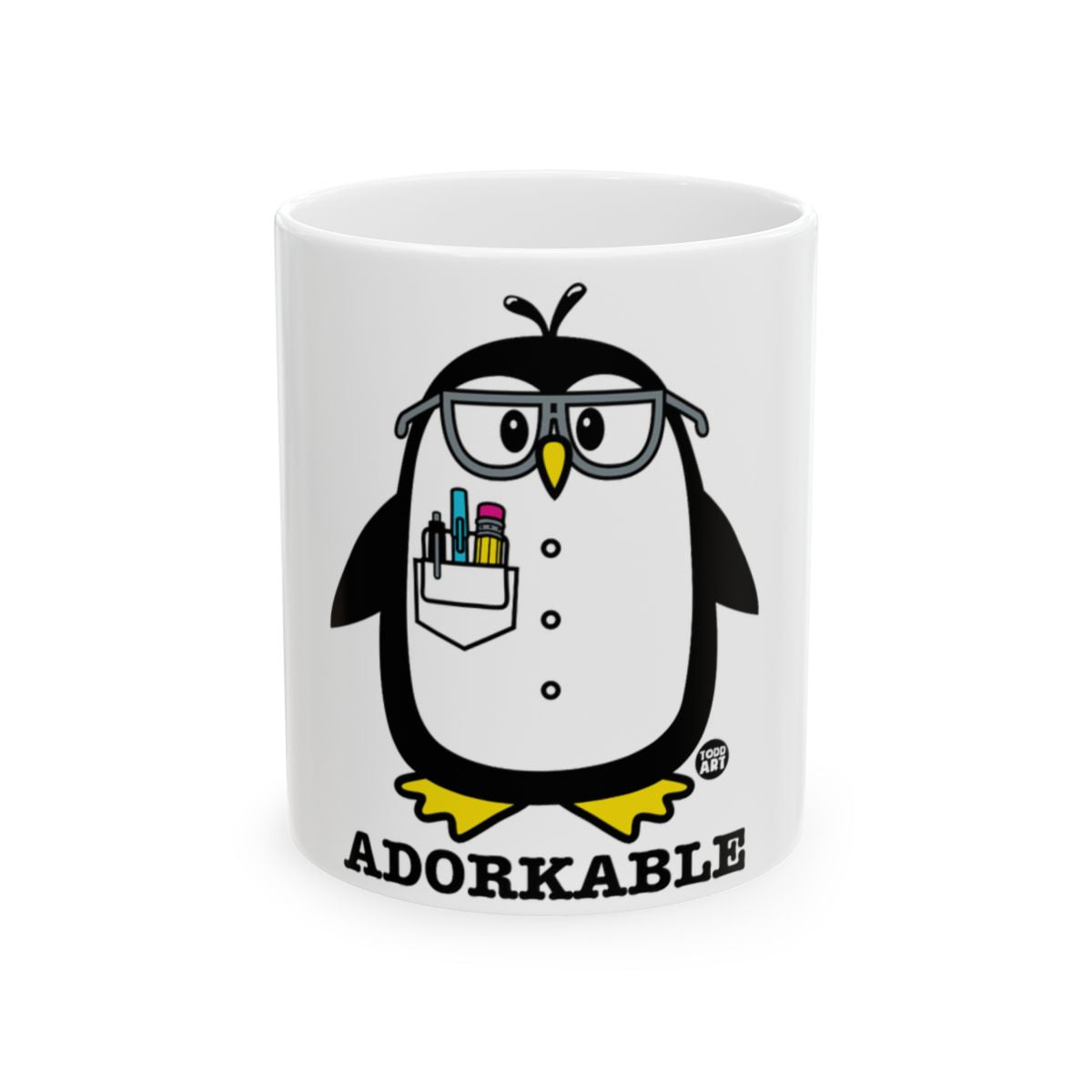 Adorkable Penguin with Glasses and Pocket Mug